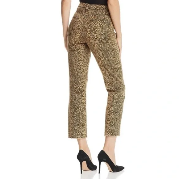 Current/Elliott NWT The High Waist Stiletto Straight Jeans Spotted Leopard Sz 29 - Picture 2 of 10